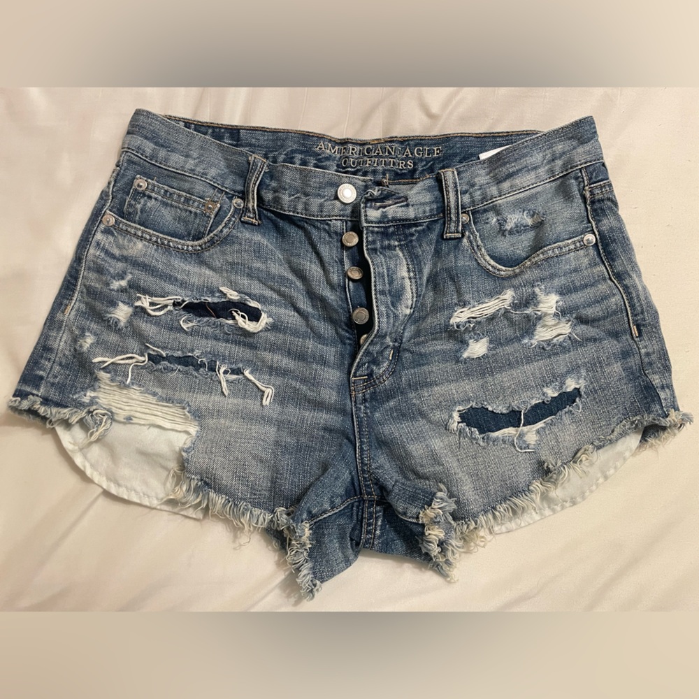 ✨2 for $10✨ American Eagle Outfitters Women's Distressed Blue Denim Shorts